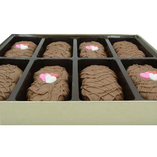 Vista 36 de Galletas de la marca Philadelphia Candies cubiertos por ambos lados de chocolate negro y con leche, y crema de cacahuete de la marca Nutter Butter