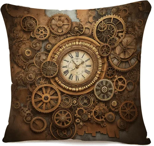 Vista 11 de IBILIU Fundas de almohada de 18 x 18 pulgadas con diseño de arte grunge, color verde, rojo y dorado, pintura de óxido, fundas de cojín de lino