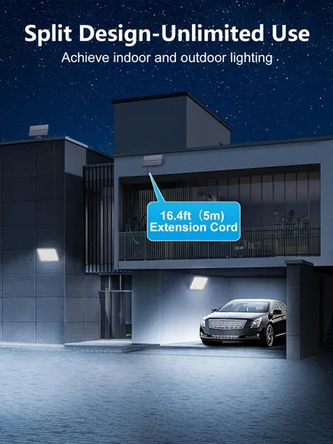 Vista 8 de 400 luces solares LED para exteriores, 3 modos y control remoto, sensor de movimiento, luz al aire libre, luces de inundación solares impermeables