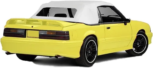 Vista 2 de Compatible Ford Mustang Convertible Soft Top Reemplazo y Vidrio Ventana Vinilo 1983-1990 (negro)