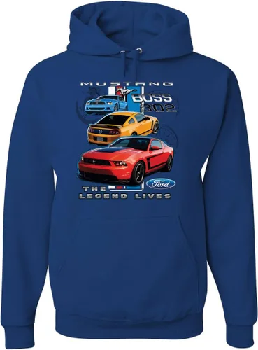 Vista 8 de Ford Mustang The Legend Lives Sudadera con capucha Muscle Performance Negro