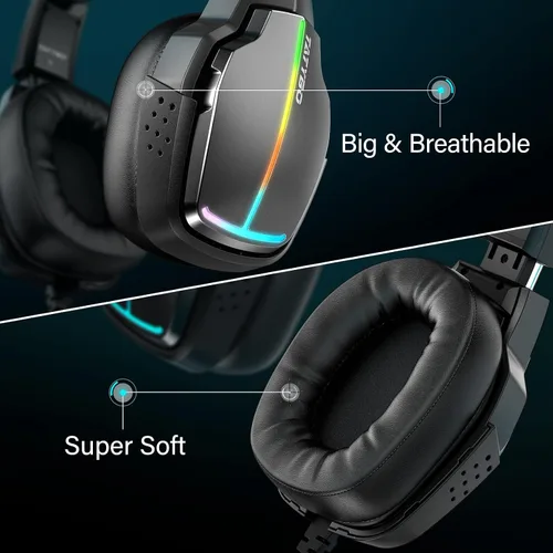 Vista 2 de New Gaming Headset for PC PS4 PS5 Xbox One Switch Stereo PS4 Headset with 90 Rotatable Earpads Noise-Cancelling Mic
