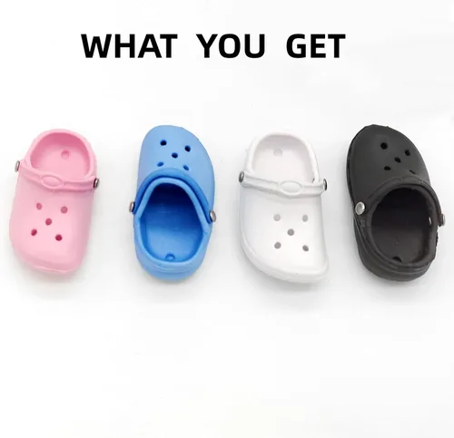 Vista 2 de LacesUS 4 dijes de repuesto para Crocs Jibbitz zapatos, mini dijes de decoración de zapatos para adultos, niñas, adolescentes, niños y sandalias