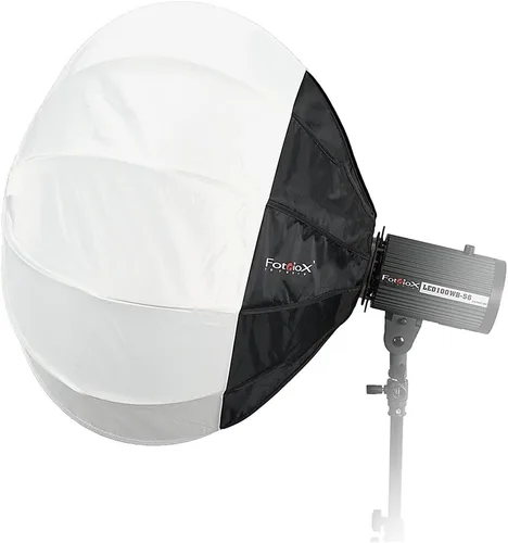 Vista 3 de Fotodiox Linterna Softbox 26in (65cm) Globe – Caja de luz plegable con Bowens Speedring para Bowens, Interfit y luces compatibles