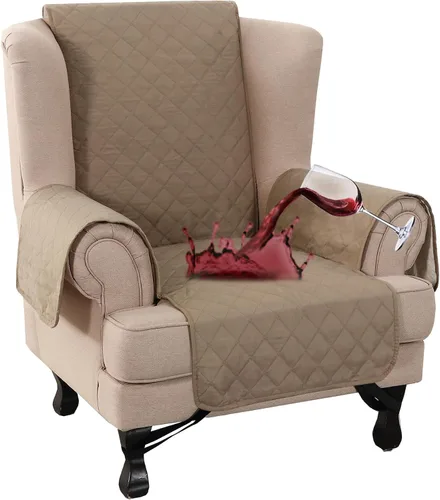 Vista 21 de Turquoize Funda 100 % impermeable para sillón de ala, protector de sofá, triple antideslizante, protector de muebles para mascotas, niños, perros