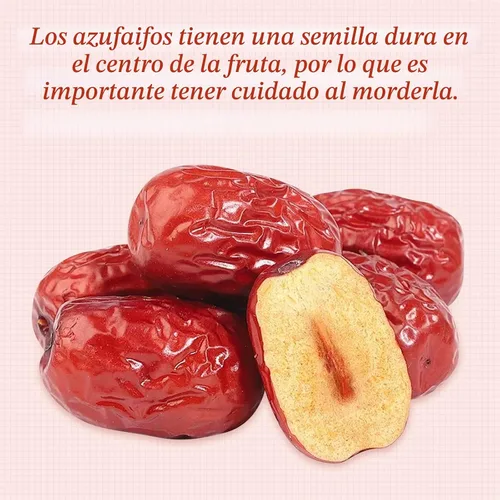 Vista 6 de Haomly Dátiles de azufaifo, 10.58 oz/300 g, aperitivo natural para la salud, dulce y masticable y deliciosos dátiles secos, dátiles rojos de gran