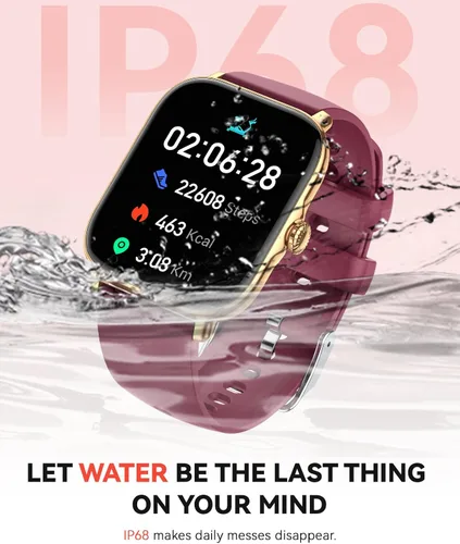 Vista 6 de Reloj inteligente para mujeres y hombres, llamadas Bluetooth, reloj de seguimiento de pasos para Android compatible con iPhone, reloj inteligente