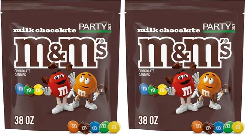 Vista 10 de M&M'S Caramelos de chocolate con leche, tamaño de fiesta, bolsa de 38 onzas