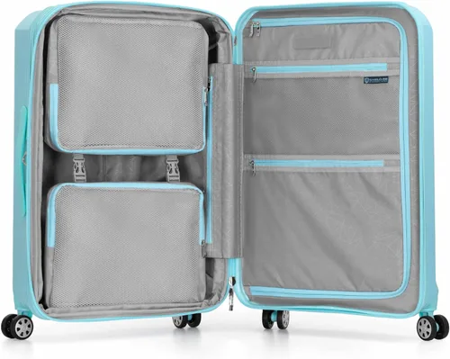 Vista 9 de Traveler's Choice Pagosa indestructible Hardshell expandible Spinner Equipaje, Azul bebé, Pagosa indestructible Hardshell expandible Spinner Equipaje