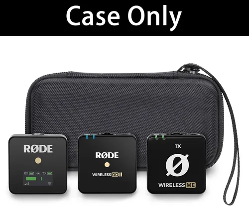 Vista 8 de Aenllosi Estuche rígido para Rode Wireless ME/GO III/GO II Sistema de micrófono inalámbrico compacto digital de doble canal (negro)