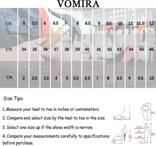 Vista 6 de VOMIRA Botas de tobillo para mujer, tacón alto grueso, puntera cuadrada, cremallera lateral, botas elásticas de piel sintética, botas de plataforma