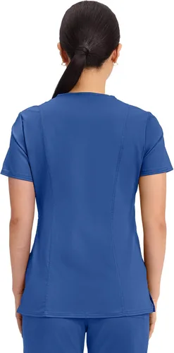 Vista 3 de Workwear Revolution WW610 - Ropa quirúrgica con estilo cruzado falso para mujer, elástica, suave y de fácil cuidado