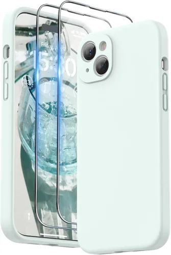 Vista 13 de SURPHY Funda diseñada para iPhone 15 Plus con protector de pantalla y cordón, correa de teléfono y funda de silicona líquida para teléfono