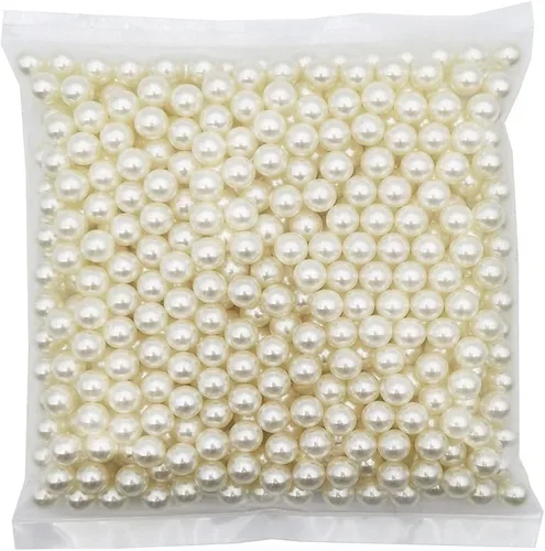 Vista 15 de INSPIRELLE 2600 perlas de imitación de ABS negras sin perforar para rellenos de jarrón, cuentas de maquillaje sin agujero de 0.236 pulgadas