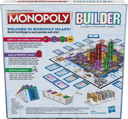 Vista 5 de Monopoly Builder - Juego de mesa, juego de estrategia, juego familiar, juegos para niños, juego divertido para jugar, juegos de mesa familiares