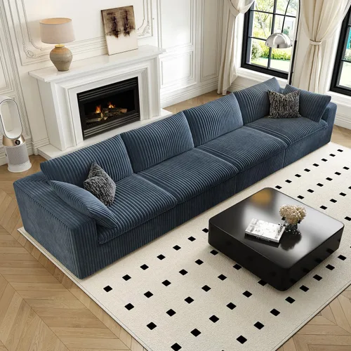 Vista 13 de LoveSeat Cloud Couch Sofá Seccional Modular para Sala de Estar, Sofá Moderno con Asiento Profundo, Sofá de 2 Plazas Sin Huesos con Otomana, Cómodos