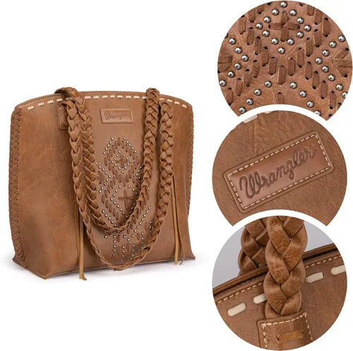 Vista 6 de Wrangler Bolso Hobo de gran tamaño tejido a mano con remaches occidentales