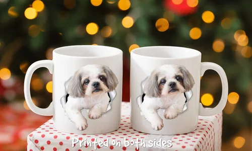 Vista 5 de Winston & Bear Taza Curious Shih Tzu – Taza de café de cerámica Shih Tzu – Regalos perfectos para Shih Tzu – Divertida taza de café para perros Shih