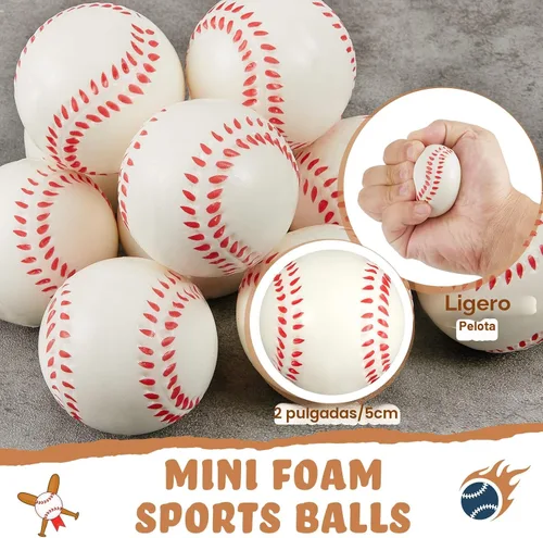 Vista 3 de Libima Juego de 24 mini bates de béisbol y pelotas de béisbol de espuma de 2 pulgadas, pequeños murciélagos de madera sin terminar de 8 pulgadas