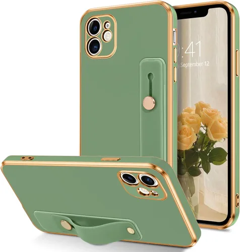 Vista 9 de VENINGO Funda para iPhone 11, fundas para iPhone 11, de TPU suave de ajuste delgado, con pulsera ajustable, resistente a los arañazos, a prueba