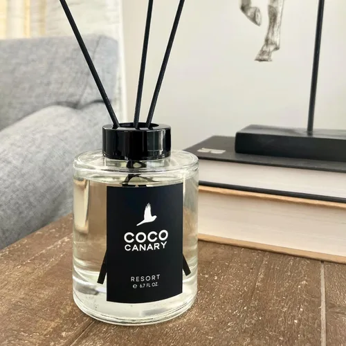 Vista 6 de Coco Canary Difusores de varillas de 6.7 onzas para el hogar, centro turístico, aroma floral de larga duración, té verde y jazmín, brisa floral
