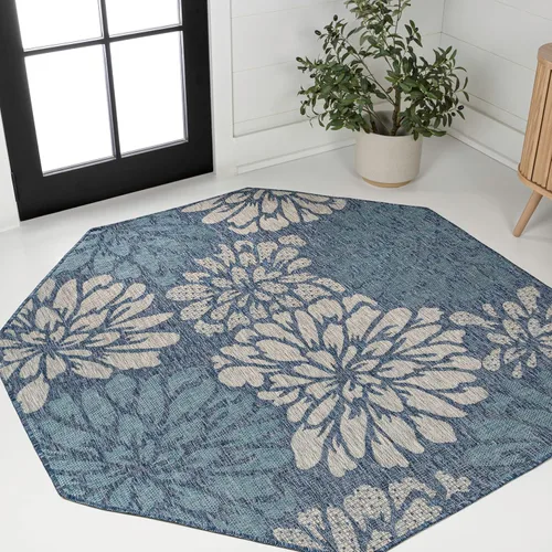 Vista 43 de JONATHAN Y Alfombra Corredor de Tejido Texturizado Floral para Interiores y Exteriores 2X8 Marrón/Crema, Zinnia Moderna para Patio Trasero, Patio