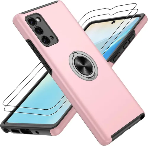 Vista 40 de Gritup - Funda para Galaxy A05S con protector de pantalla HD×2, funda protectora para teléfono a prueba de golpes con soporte magnético de anillo