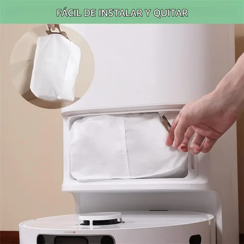 Vista 6 de Bolsa para el polvo compatible con Dreametech D10 Plus Robot Aspirador Bolsas Accesorios para recoger basuras Paquete de 6