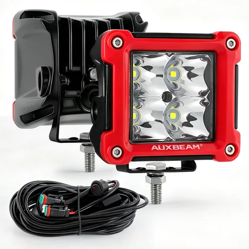 Vista 9 de Auxbeam Serie FA, cubos LED de 3 pulgadas con DRL, 2 modos, haz puntual, luces todoterreno de 20 W, luces de conducción, luces de pilar A, luces
