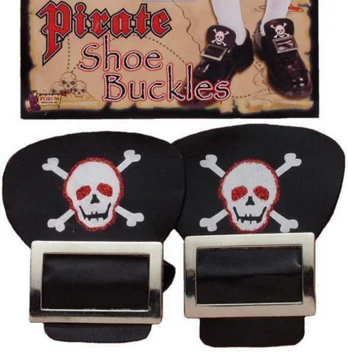 Vista 2 de Forum Novelties - Hebillas de zapatos para disfraz de pirata, talla única, color negro