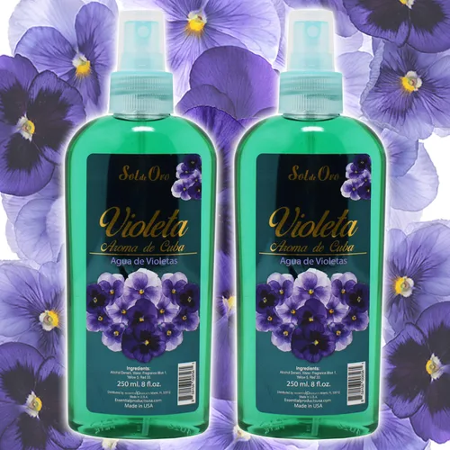 Vista 4 de Sol de Oro Violeta Aroma de Cuba Agua de Violetas – Fragancia de agua violeta de Cuba 8oz 2