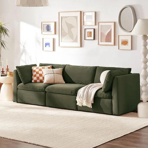 Vista 39 de mopio Sofá Seccional Modular de Gran Tamaño con Fundas Completamente Extraíbles y Almacenamiento, Convertible en Forma de U, en Forma de L