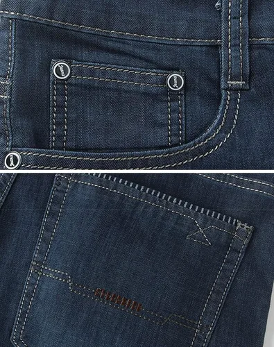 Vista 4 de TheyLook Pantalones cortos de mezclilla sueltos con bolsillo para hombre