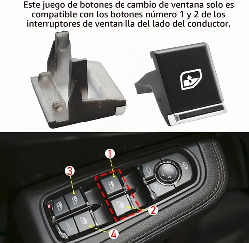 Vista 5 de Jaronx Compatible con botones de interruptor de ventana lateral