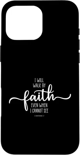 Vista 19 de iPhone 16 I Will Walk By Faith, God Jesus Christian Bible Inspiration Case