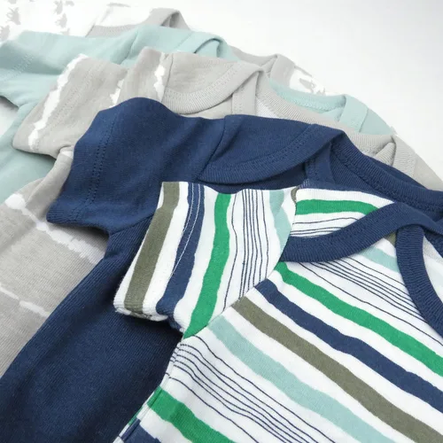 Vista 4 de HonestBaby Short Sleeve Bodysuits Multipack Organic Cotton for Infant Baby Boys