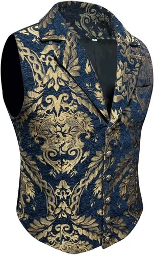 Vista 2 de COMBACK Chaleco de traje gótico victoriano para hombre Steampunk
