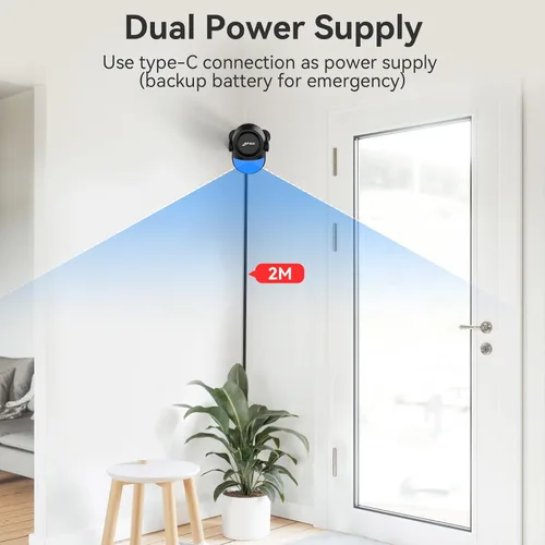 Vista 7 de CPVAN Alarma con sensor de movimiento WiFi, detector de movimiento PIR inteligente de 125 dB con alertas de aplicación de teléfono, sistema
