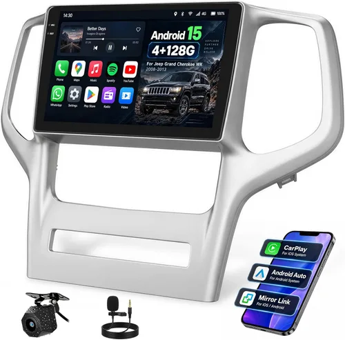 Vista 8 de [4 núcleos+64G] Android 13 Car Stereo para Jeep Grand Cherokee WK 2008-2013 2+64G con Carplay