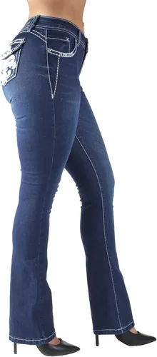 Vista 4 de The Sexy Flare Bootleg Ripped Premium Bootcut - Jeans para mujer, Blanco