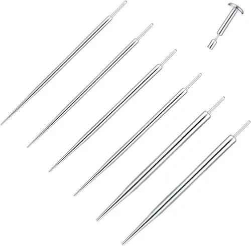 Vista 6 de Xpircn 20G 18G 16G 14G Threadless Piercing Taper Stainless Steel Piercing Taper Insertion Pin for Nose Lip Monroe Ear Tragus Helix Push in Body
