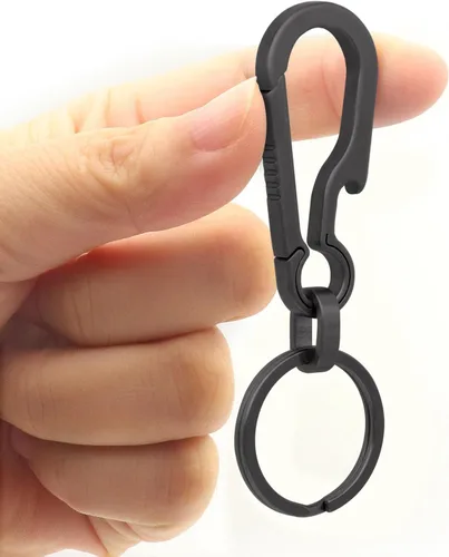 Vista 9 de Small Titanium Keychain Clip with Titanium Key Ring, Key Chain Clip Key Holder