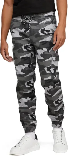 Vista 2 de Pantalones deportivos tipo cargo de sarga elástica para hombre
