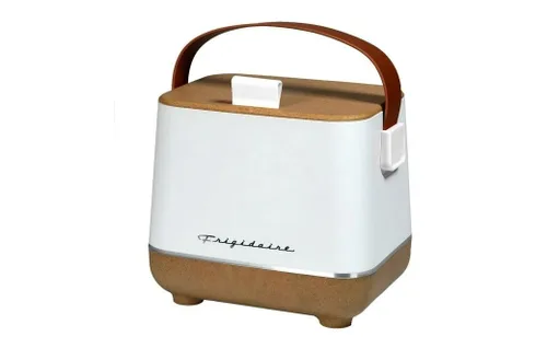 Vista 3 de Mini refrigerador retro de 6 latas de 1 cu. ft en corcho blanco