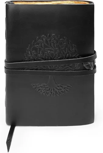 Vista 46 de Diario de cuero para mujeres y hombres, 200 páginas, 5 x 7 pulgadas, regalos para mujeres, diario de viaje, cuaderno de mujer, marcador de 7 chakras