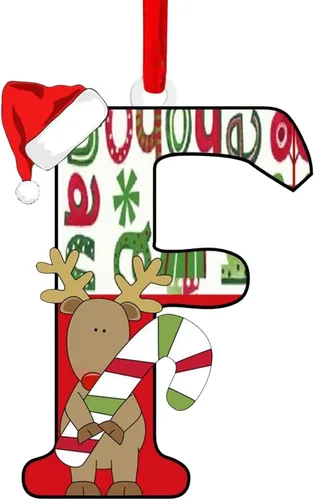 Vista 11 de Decoración colgante para árbol de Navidad de 26 letras, adornos para árbol de Navidad, adornos personalizados de 26 letras, decoración de Navidad