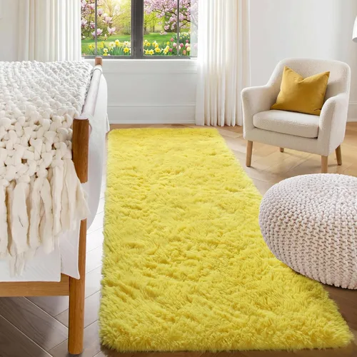 Vista 71 de ONASAR - Alfombra de pasillo negra de 2 x 6 pies, esponjosa, lavable, ultrasuave, afelpada, peluda, tapete para bebés, dormitorio de niños, armario