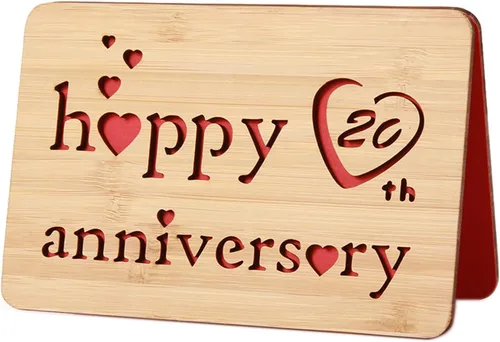 Vista 49 de Tarjeta de felicitación de madera para el primer aniversario, hecha a mano, 1 año, aniversario de boda, tarjeta de primer aniversario para ella, él