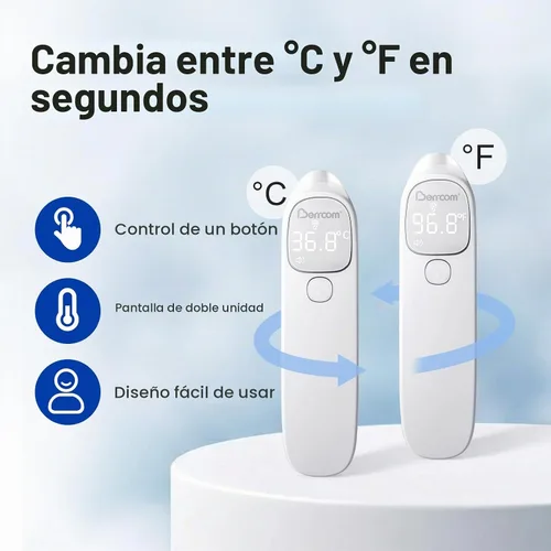 Vista 9 de Berrcom - Termómetro médico infrarrojo para frente y oído 2 en 1 para todas 2-Blanco