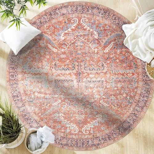 Vista 341 de GLN Rugs Traditional Collection - Alfombra de felpilla lavable a máquina, tradicional lavable, antideslizante, alfombra de felpilla de pelo corto